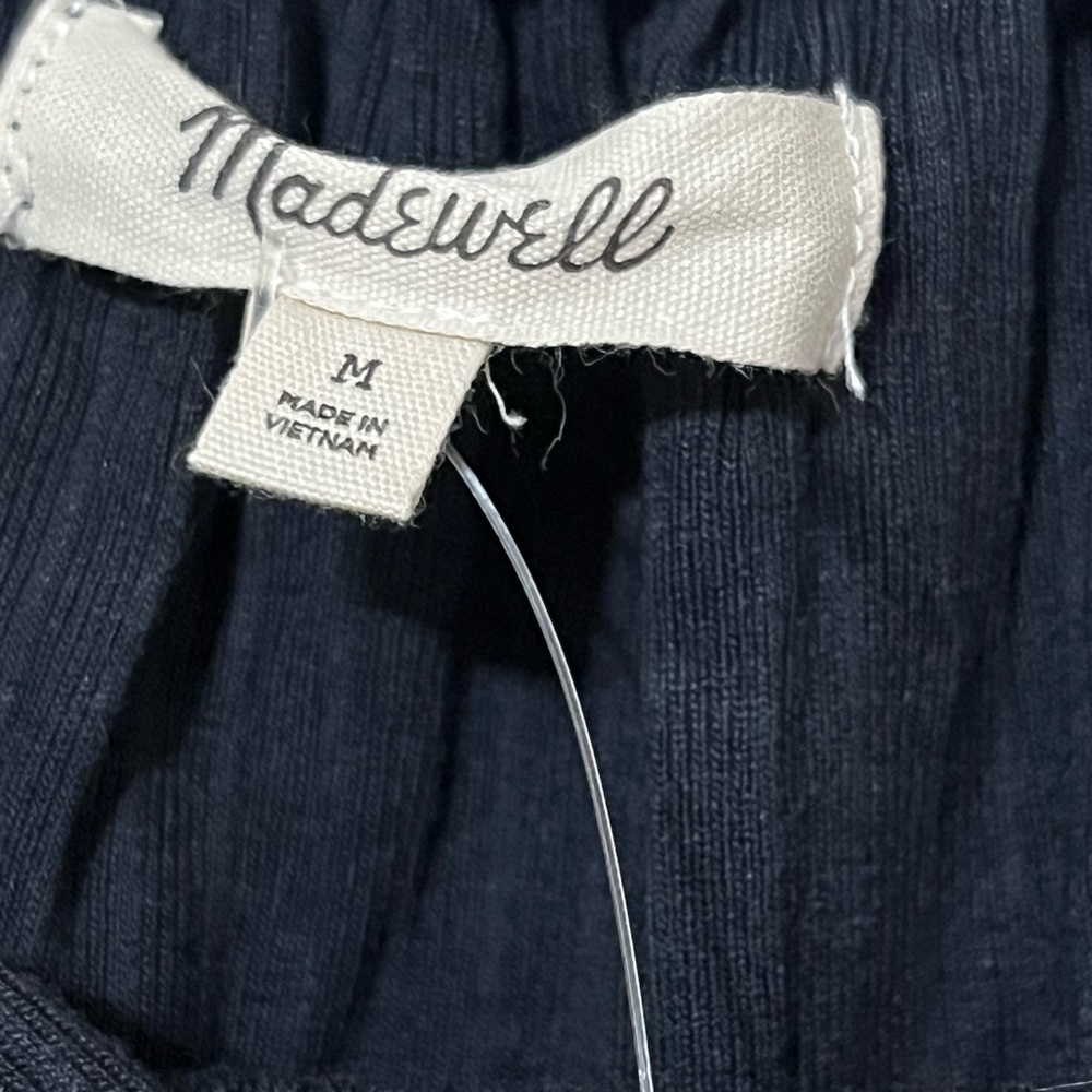 Madewell Ribbed Square-Neck Long-Sleeve Top M - Picture 9 of 10